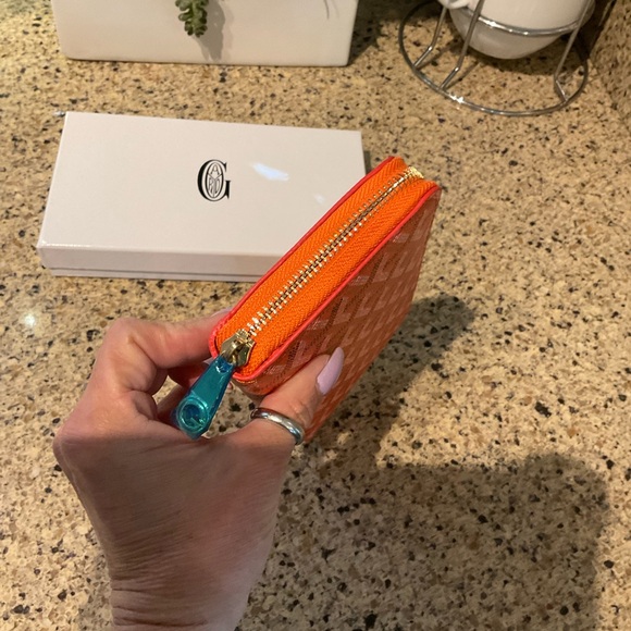 Inspired Orange Goyardine Richelieu Long Flap Bi-Fold Accordion Wallet - Picture 3 of 7